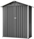 Kompaktes Metall-Gartenhaus 154x83x180cm, abschließbar mit Fundament, ideal für Balkon und Terrasse, Grau