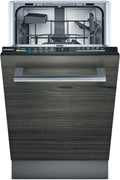 Siemens SR61IX05KE iQ100 Vollintegrierter Geschirrspüler 45 cm, Besteckkorb, Schnelle Reinigung, Leiser Betrieb, Home Connect Funktion, Sicherheitssystem, Schwarz