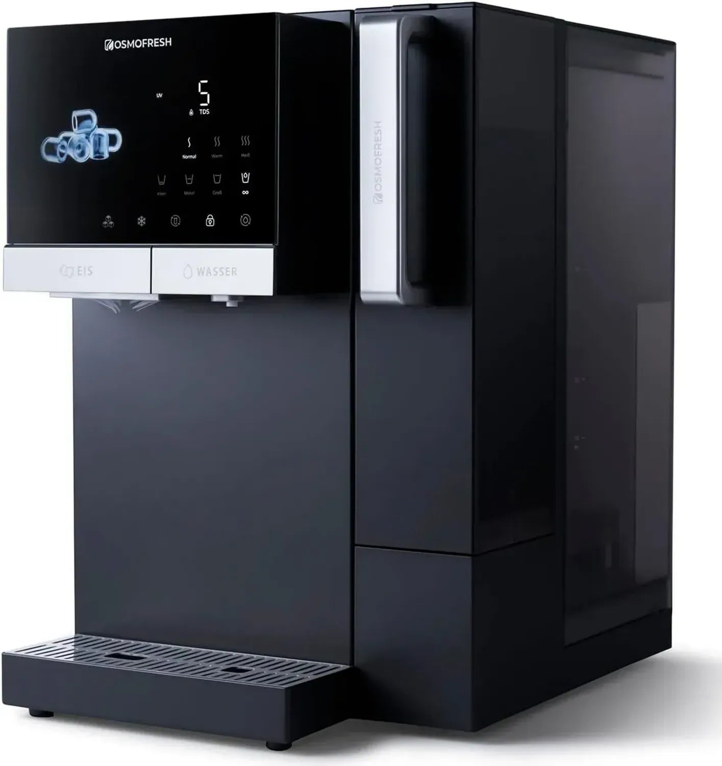 OsmoFresh Fusion Eis | Wasserfilteranlage mit Eiswürfel- und Heißwasserfunktion | Gekühltes Wasser bis 1°C | Kochend heiß bis stufenlos | Minimaler Wasserverlust | Integrierte UV-Filterung | 7-Stufen-Filtration mit Mineralisierung