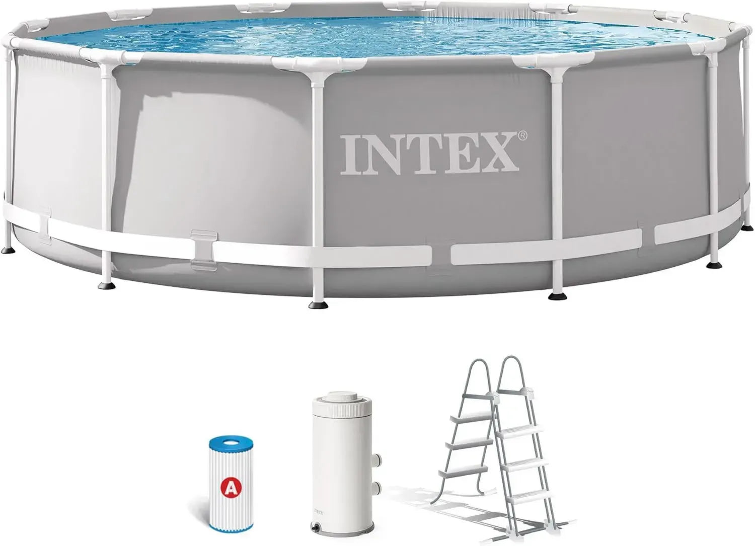 Intex Prism Frame Rundpool 366x99 cm mit Filterpumpe und Leiter