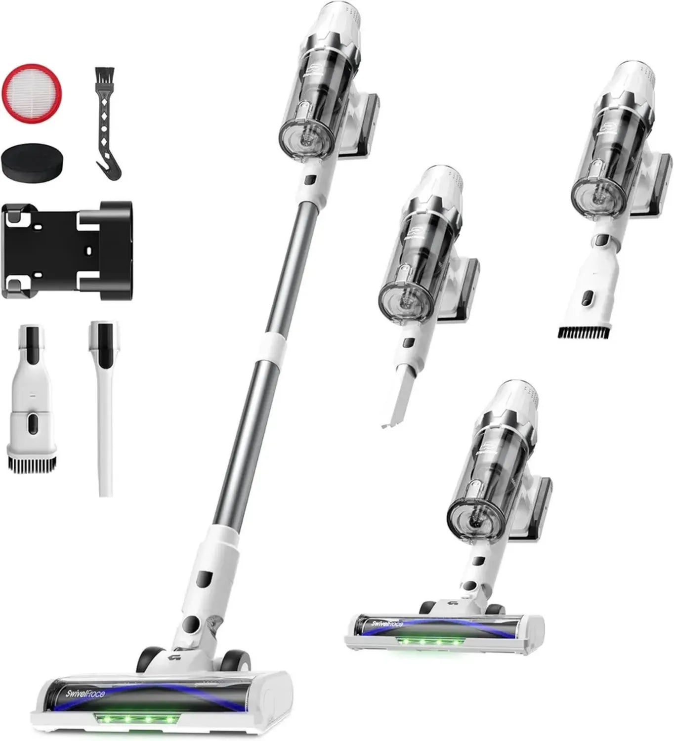 Leistungsstarker kabelloser Akku-Staubsauger 580W, 48000Pa, LED-Display, Anti-Tangle-Bürste, 65 Min Laufzeit