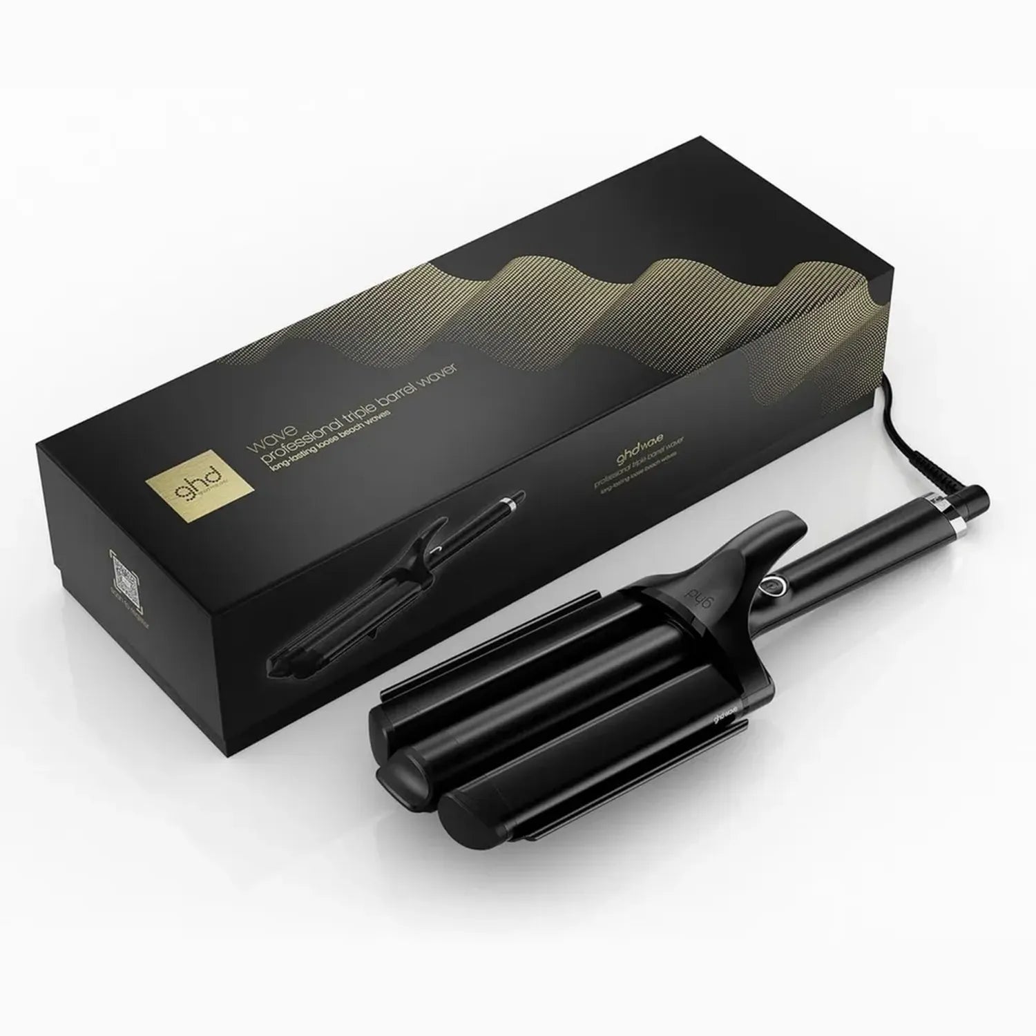 ghd Welleneisen mit Dreifachzylinder für mühelose Beach Waves, glänzendes Finish und schonende Hitzeanwendung