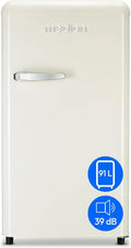 Retro Kühlschrank 91L, höhenverstellbar, freistehend, Creme