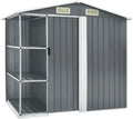 Metall Gartenhaus mit Regalen, Schiebetür und Belüftungsschlitzen, 205x130x183cm, Grau