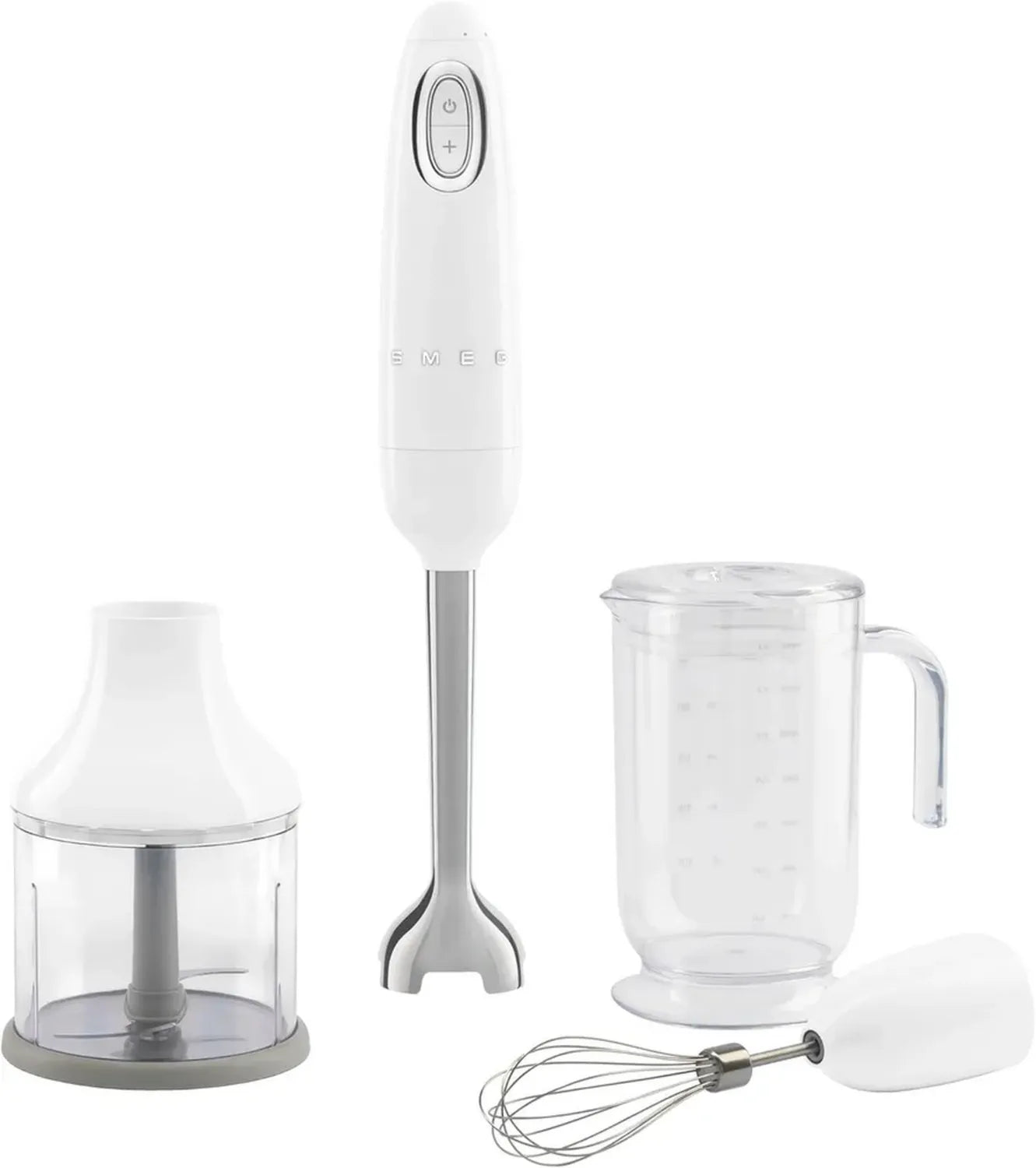 Smeg Handmixer HBF03WHEU, 700W, Turbo, Weiß, Antirutschgriff, Integrierte Kabelaufwicklung, Inkl. Zubehör