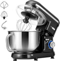 VIVOHOME Küchenmaschine 5,7L 1500W mit 10 Geschwindigkeiten und Pulsfunktion, inkl. Spritzschutz, Knethaken, Schneebesen und Eigelbtrenner