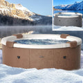 BRAST Whirlpool MSpa Denver & Rova mit Fester Außenwand, Ø182x70cm, LED-Leuchten, 6 Personen, 130 Massagedüsen, Ganzjährig Nutzbar, Innen- & Außenbereich