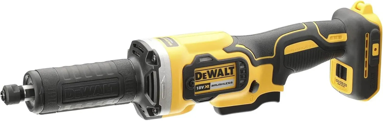 Dewalt Akku-Schleifer 18V, bürstenlos, 6 mm Spannzange, Dreifach-Drehzahleinstellung, LED-Licht, ohne Akku/Ladegerät