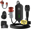 Portable 22kW Wandladestation mit Stromzähler und 7m Kabel für Elektrofahrzeuge