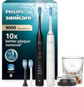 Philips Sonicare DiamondClean 9000 Schallzahnbürste Doppelpack, mit App, Drucksensor, 4 Modi & 3 Intensitäten, Schwarz & Roségold