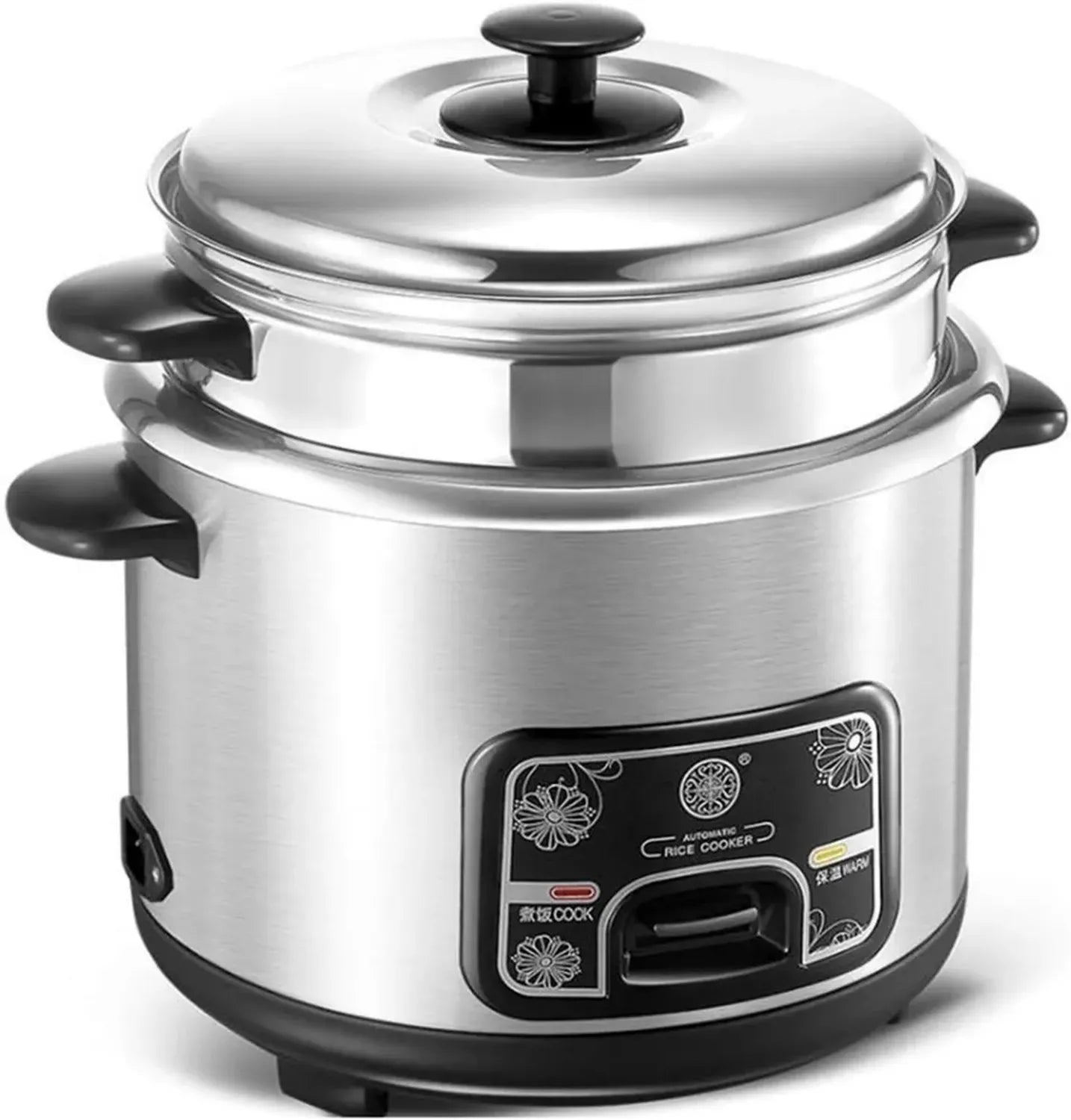 Kleiner Reiskocher 3L, Edelstahl, Tragbar mit Warmhaltefunktion und Dampfgarer