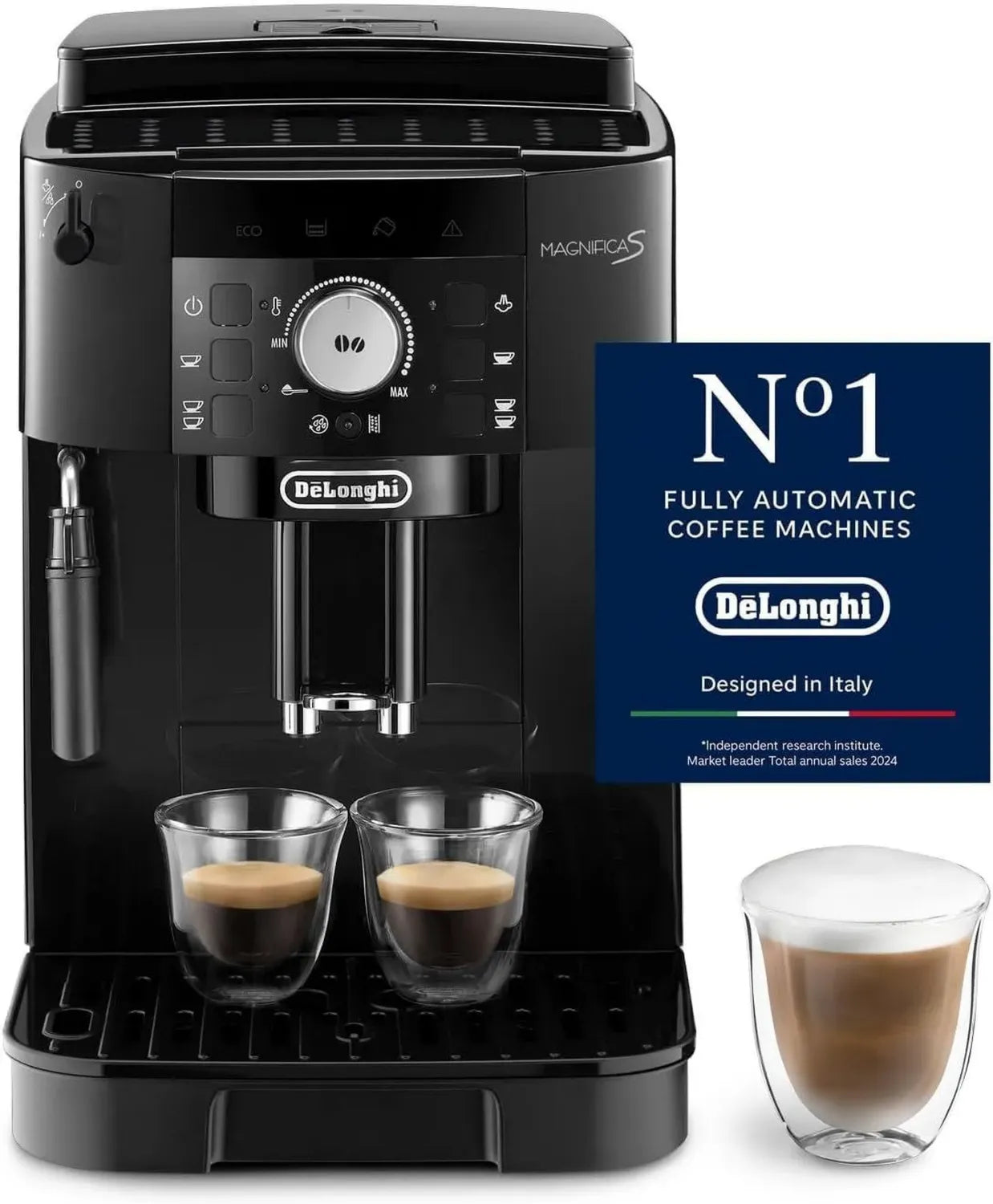 De'Longhi Magnifica S Kaffeevollautomat – Espresso und Cappuccino mit Milchaufschäumer, Schwarz