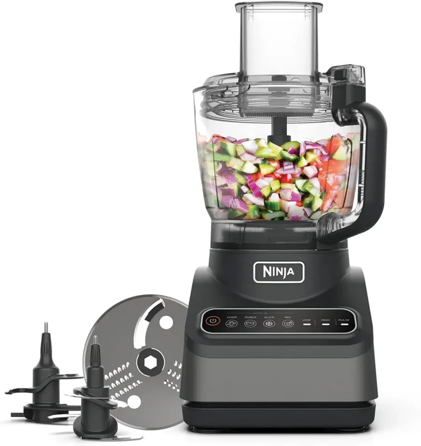 Ninja Multifunktions-Küchenmaschine mit 4 Programmen, 850W, 2,1L Schüssel, Schwarz