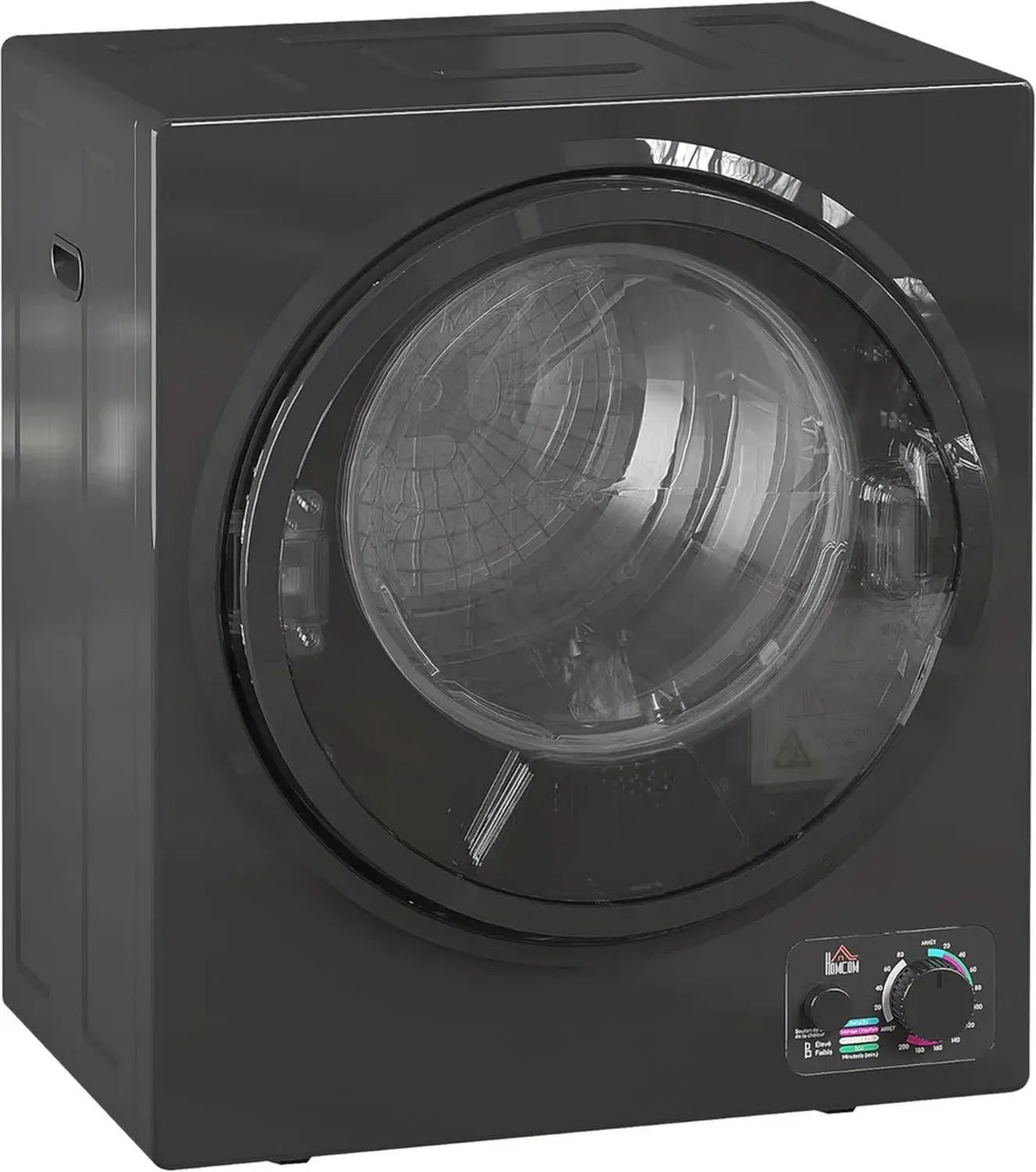 Elektrischer Wäschetrockner mit 4 Modi, 2 Heizstufen, 850 W, 4 kg Kapazität, wandmontierbar, Edelstahl, Schwarz