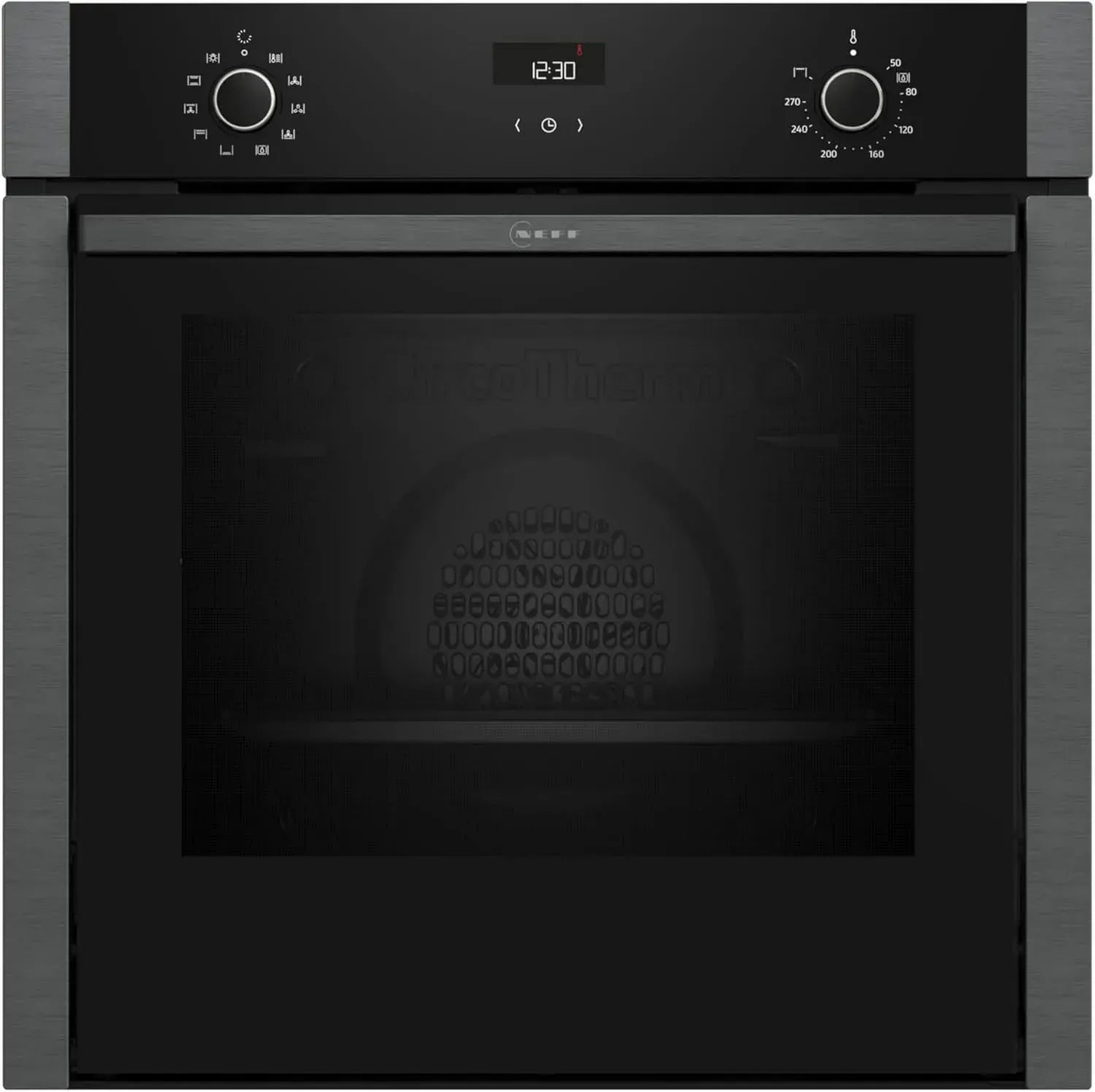 NEFF B3ACE2AG3 Einbaubackofen, 60 cm, CircoTherm, 7 Heizarten, Graphitgrau, Kindersicherung