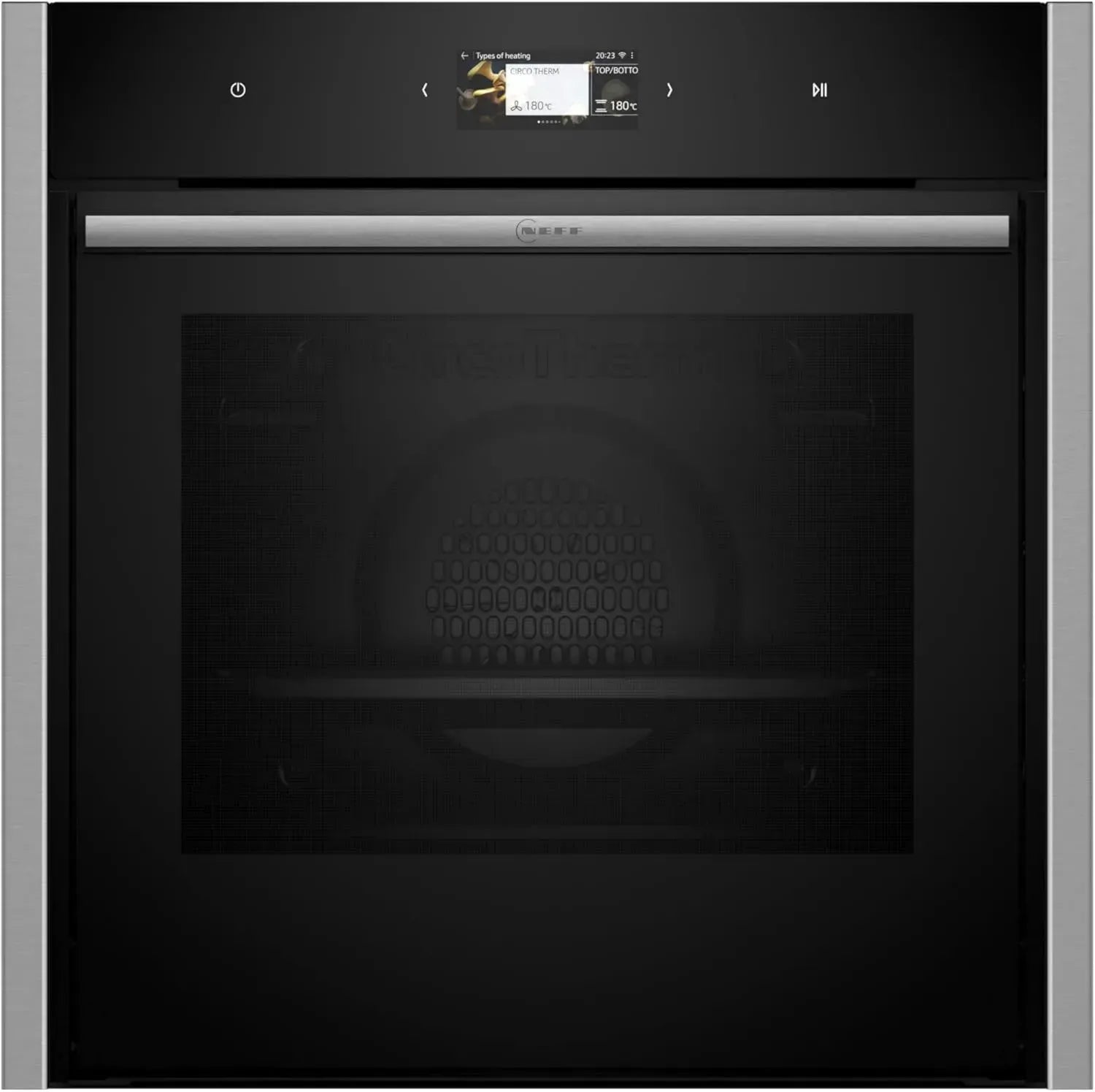 NEFF Einbau-Backofen N 90, 60 cm, Slide&Hide Tür, TFT-Touchdisplay, Edelstahl, Automatikprogramme