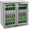 Glastür-Kühlschrank 198L, Edelstahl, LED, automatische Abtauung