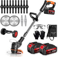 3-in-1 Akku-Rasentrimmer Set mit 2x 4.0Ah Akkus, Teleskopstange & Metallklingen