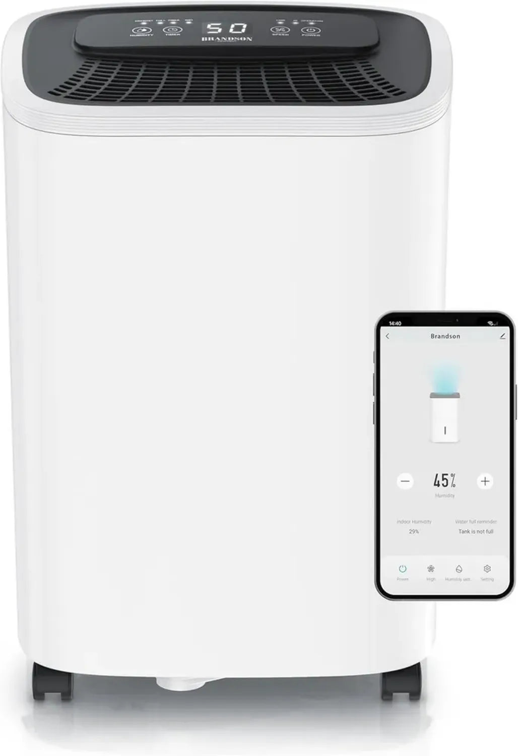 Kabelloser Luftentfeuchter mit App-Steuerung, 10L Kapazität, elektrische Kompressor-Technologie