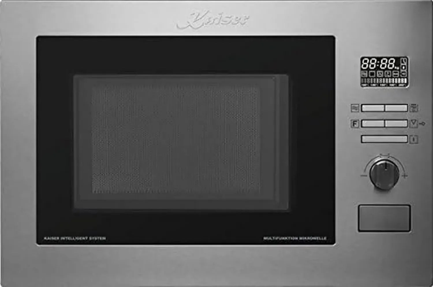 Kaiser EM 2520 Einbau-Mikrowelle Edelstahl, 25L, Heißluftgrill, 21 Programme, Kindersicherung