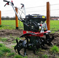 Leistungsstarker HECHT Benzin-Bodenfräse mit 4-Takt Motor, 6,5 PS, Arbeitsbreite 32-84 cm