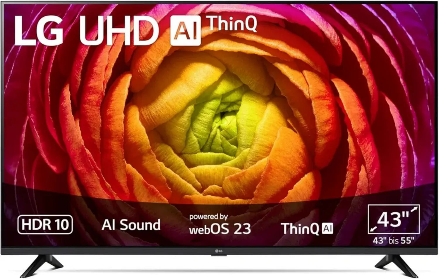 LG 43UR74006LB 43 Zoll UHD Smart TV mit Active HDR und 60 Hz (2023)
