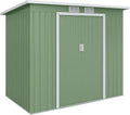 Outsunny Gartenhaus aus Metall mit abschließbarer Tür, Belüftung und Bodenrahmen, wetterfest, 2,42 m² 213x130x172 cm Grün