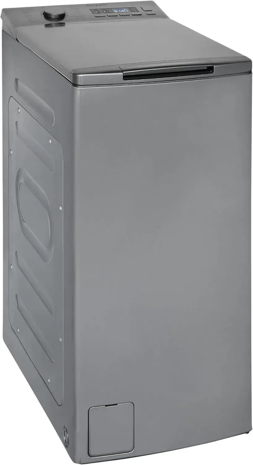 Hochleistungs-Toplader Waschmaschine 7,5kg, energiesparend, 1200 U/Min, Schnellprogramm, Startzeitvorwahl, silber-dunkel