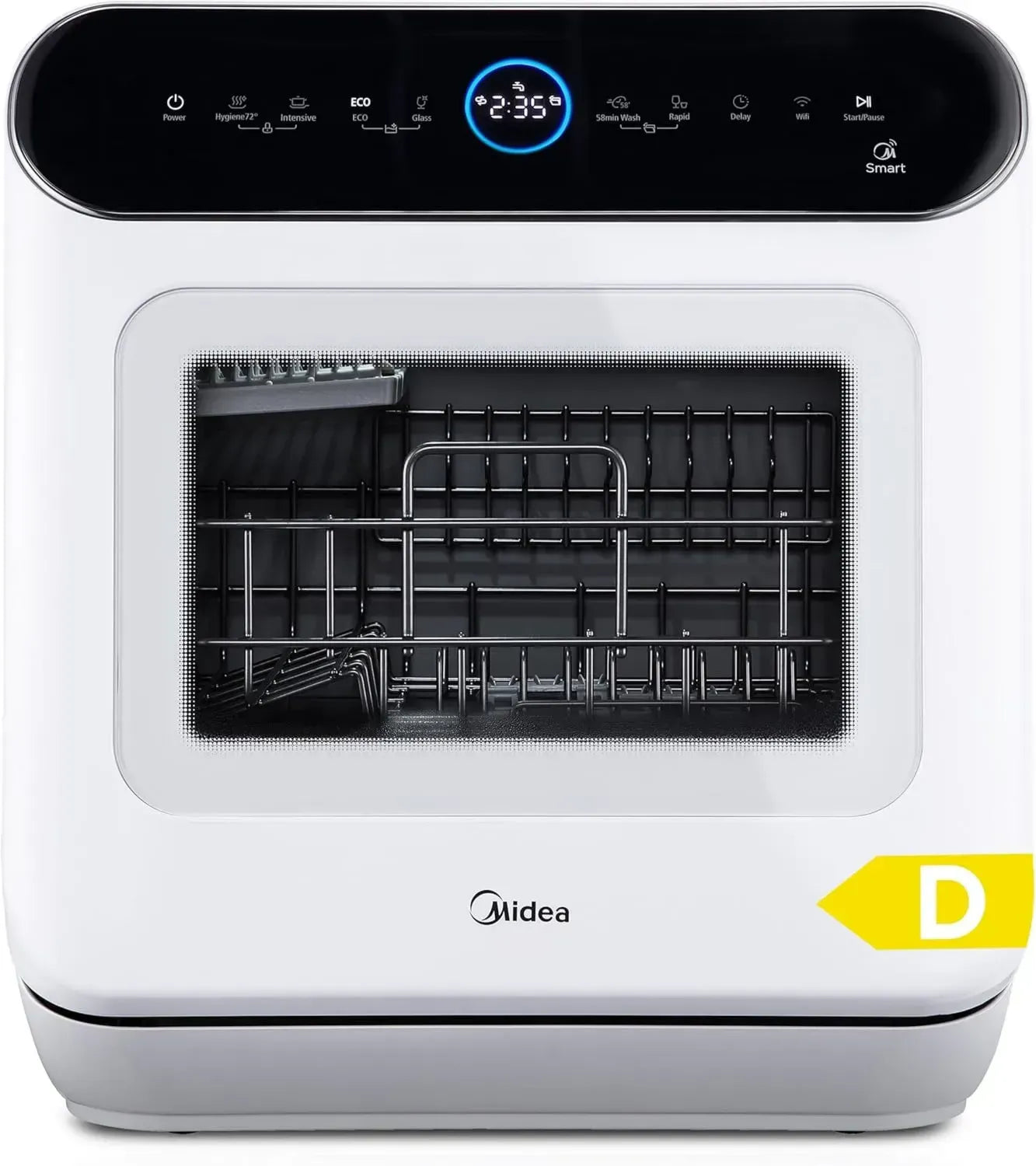 Kompakte Midea Tischspülmaschine mit IOT-Steuerung, 7 Programmen und Touch-Bedienung, ideal für kleine Räume
