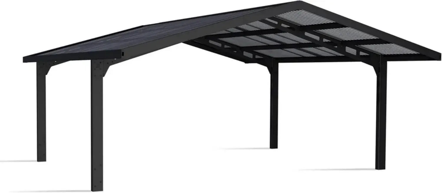 Canopia Doppelcarport Sydney 20x20 aus Polycarbonat, Schwarz