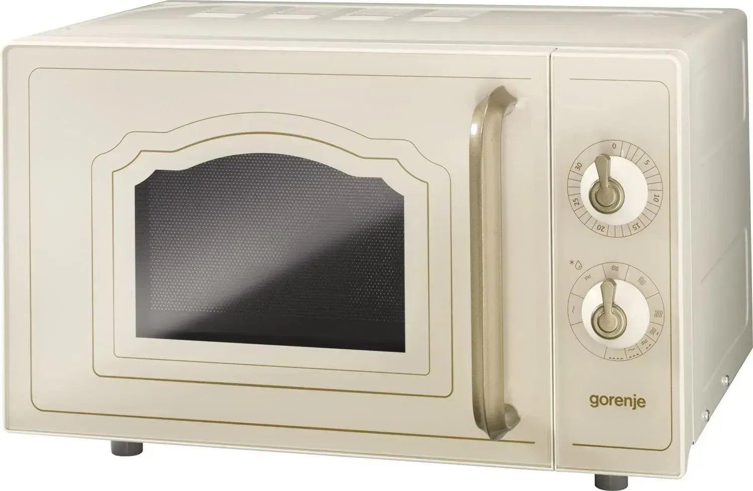 Gorenje MO 4250 CLI Mikrowelle mit Grill, 700 W, 20L, Elfenbein, Classico