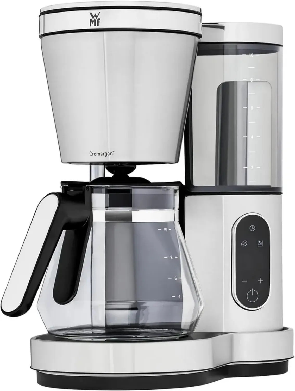WMF Lono Filterkaffeemaschine mit Aromafunktion, 1000 W, Glaskanne, 10 Tassen, Schwenkfilter, Warmhalteplatte, abnehmbarer Wassertank