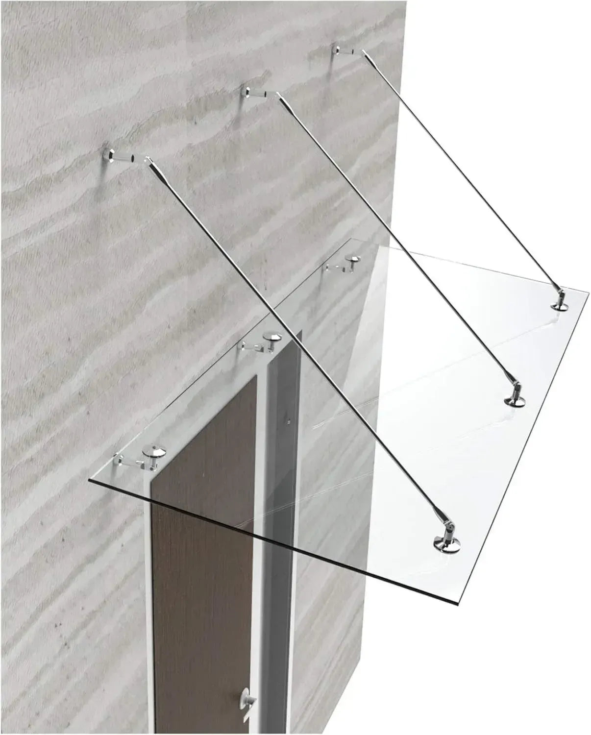 Hochwertiges Glasvordach 200x100 cm mit V2A Edelstahlhalterungen