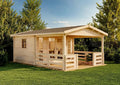 Großes Holz-Gartenhaus Lappland mit Terrasse, naturbelassen, 40 mm Wandstärke, inklusive Montagematerial