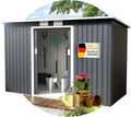 Metall-Gartenhaus mit Doppelschiebetüren, 277x130x173 cm, verzinkter Stahl