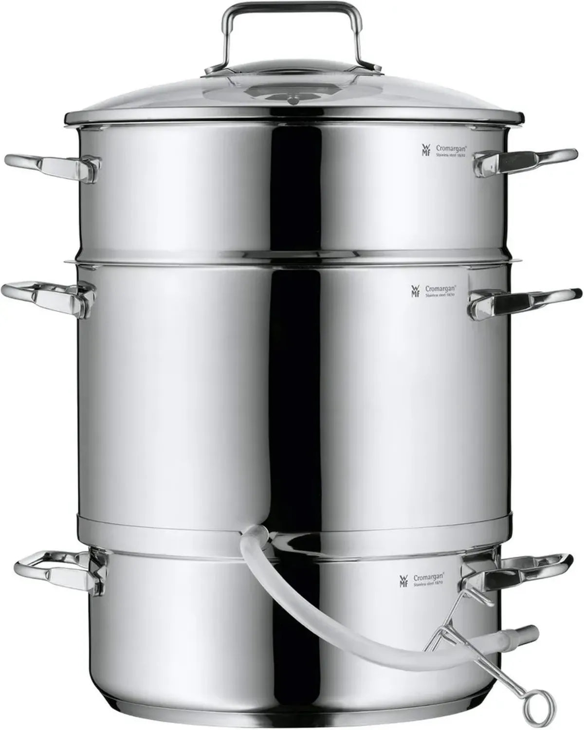 WMF Dampfentsafter Induktion 7L mit Glasdeckel, Polierter Edelstahl