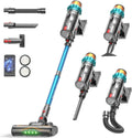 ElecKeys Kabelloser Staubsauger 50000Pa, 580W, 70 Min - LED Display, 1,8L - Tierhaare & Hartböden - Blau
