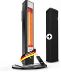 VASNER Infrarot Terrassenheizer 2500W mit Fernbedienung, Schwarz, 4 Heizstufen, IP65 Wetterschutz